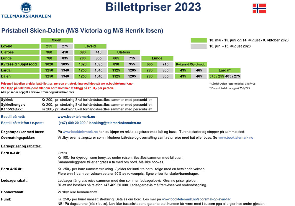 billettpriser 2023 norsk